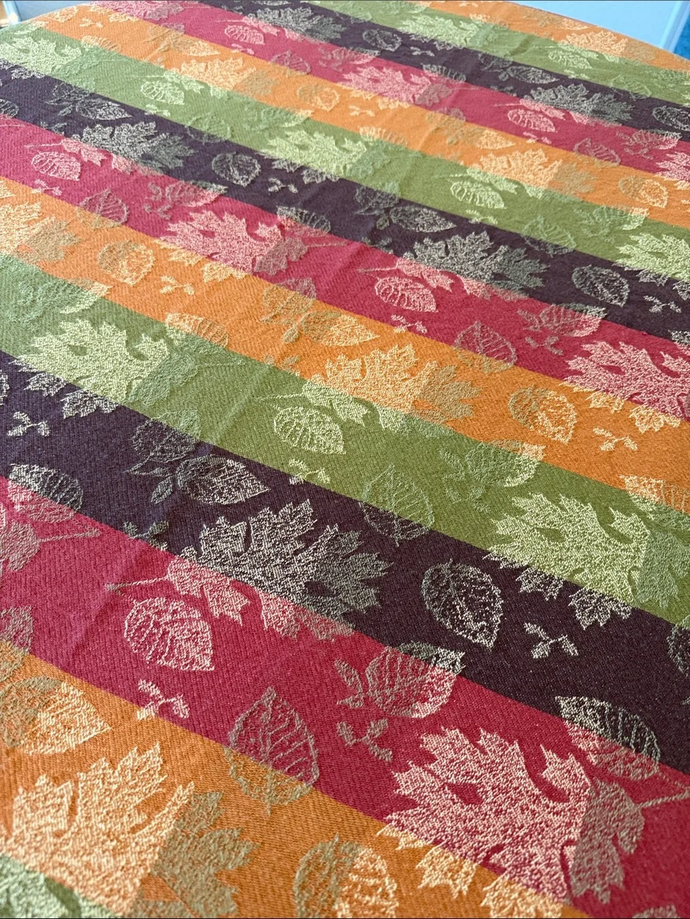 Sonoma Life & Style 100% Cotton Autumn Colors w/Leaves 58”x74” Tablecloth